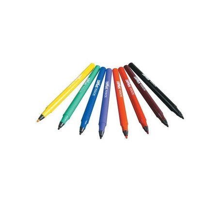 SCHOOL SMART Non-Toxic Art Marker Set, Fineline Tip, Assorted Colors, Set of 8 PK 085119